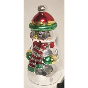 VINTAGE BLOOM-RITE Snowman Silver Ceramic 12"